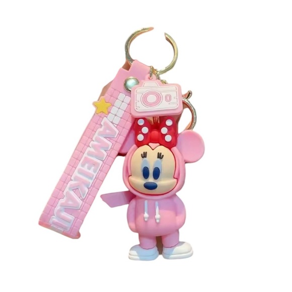 Disney Minnie 3D Keychain Wristlet Bag Charm - Picture 1 of 1